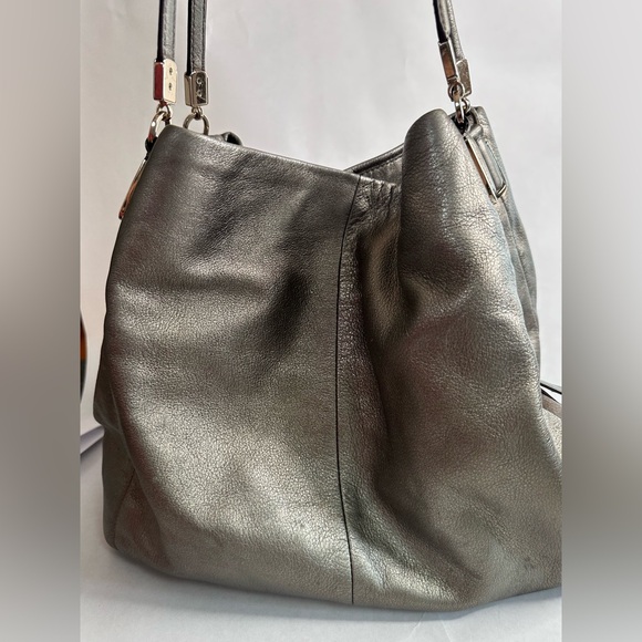 Coach Madison Phoebe Bronze Metallic Triple Compartment Large Bag With Hangtag